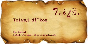 Tolvaj Ákos névjegykártya